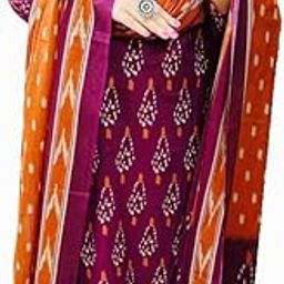 Women’s Cotton Kurta Pant Set with Dupatta – Purple Printed Ethnic Wear – Embroidered Yoke – Summer Outfit – Soft Fabric – Sizes M to XXL-51