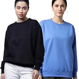 mack jonney Fleece Round Neck Sweatshirt for Women (Pack of 2)-SW_RRN_BLK_PNK_002-P-picture-18