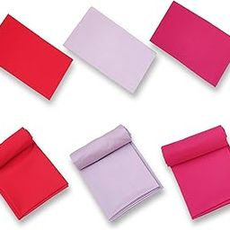 Ruby Fabrcics Linings Pack Of 3 Unstitched Solid 100% Cotton Shirt Piece For Men's (1.5 Meter, Full Sleeve Shirt Piece, Purple, Light Pink, Red) 58" Wide-92