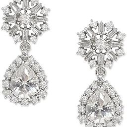 Elegant Silver Plated Minimalist American Diamond Drop Earrings with Intricate Floral Design Lightweight Comfortable Wear for Women and Girls-image-75
