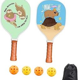 Kids Pickleball Paddles Rackets for Children Wooden Cute Pickleball Racquets Style E| Lightweight & Durable | Professional Rackets-picture-13