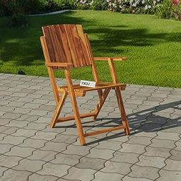 VMDJ Folding Chair Solid Sheesham Wood Made Portable Foldable Wooden Indoor Outdoor Chairs (1, Brown Colour)-image-31