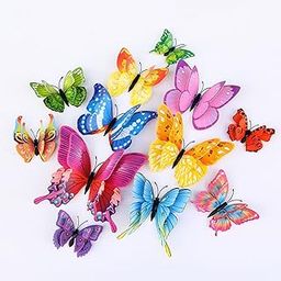 JAAMSO ROYALS Multi 3D Magnet Butterfly Stickers for Wall, Decoration Items, Stickers, Wall-Decor, Butterflies for Walls Decoration (Set of 12)-24