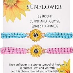 Sunflower Bracelet Anklet Pinky Promise Friendship Adjustable Bracelet Anklet Sunflower Best Gifts for Best Friends Couple Family-29