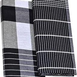 Men's Stitched Cotton Lungi Pure Black Fancy Checked | Length-2.25mtr | Height-1.22mtr | (Pack of 2)-image-31