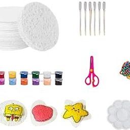 HASTHIP® Magic Puffy Paint Drawing Set - 3D Drawing Magic Canvas Sponge with Watercolor Brush, DIY Popcorn Bubble Drawing Craft Supplies-image-95