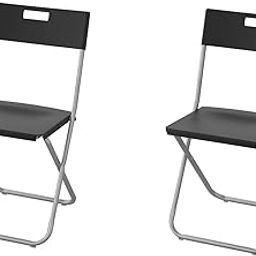 Ikea TSSP Folding Chair,Pack of 2,(Width: 41cm Depth:45cm Height:78 cm) (Black)-image-50