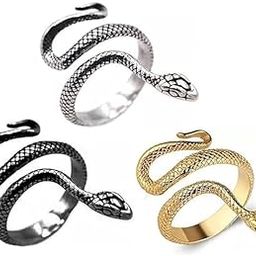 Adjustable Snake Design Unisex Ring Pack of 3 |gift for her|gift for him-image-16