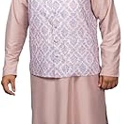 Men's Polyester Plus Size Printed Waist Coat | Colour - Maroon | Size --picture-7