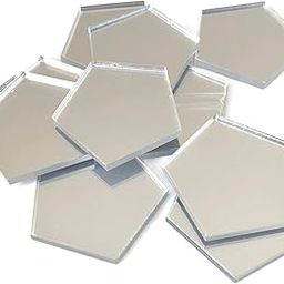 Super Cool Creations Pentagon Shaped Crafting Mirrors, Set of 10, Many Colours, Shatterproof Acrylic, Silver Mirror, Pack of 10 x 3cm-image-98
