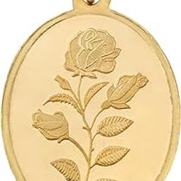 24k (999) Purity 5.20gm Yellow Gold Oval Rose Pendant (without hook)-image-77