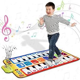 GOPAD Baby Playing Mat with Music and Sound Dance Carpet Folding Piano Mat for Kids Blanket Touch Mat for 1-6 Year Old Boy Girls,Early Educational Toys(80 * 50 Cm/Double Side Piano Mat) Multicolor-10