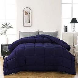 600 GSM Heavy Winter Comforter Double Bed Size (90"X100") - Microfiber Super Soft Fluffy for Winter Blanket Comforter/Rajai/Duvet Double Bed - Navy Blue Color-image-29