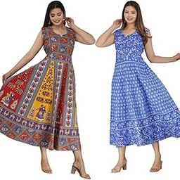 Arihant Collection Women's Maxi Dress Jaipuri Print Kurti_Arihant_46_M_B-image-17