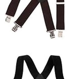 2X Suspenders W/Heavy Duty Clips&X Back Adjustable Straps For Adults | Mens Accessories | Suspenders Braces-image-75