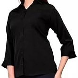 Women's Regular Fit Button-Up Shirt, 3/4 Sleeve, Casual Formal Wear-image-76
