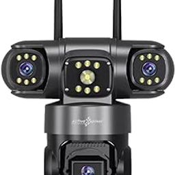 Active Pixel 4mp 3 Screen PTZ Triple 4G Sim Wireless Outdoor Dual Lens CCTV Camera with Three Side View | 360° | Dark Vision | Motion Detection| Siren Alarm| Outdoor - G10-20