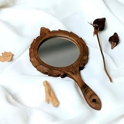 WoodIdea Hand Mirror Natural Mango Wood Natural Polish Beauty Tools 11 X 20 Cm-image-60