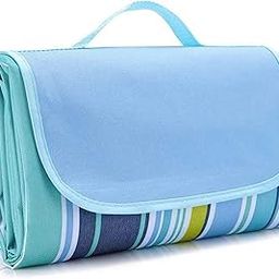 Outdoor Picnic Blanket, 100x150cm, Waterproof Foldable, Blue Stripe Pattern,Multi Color & Design-4