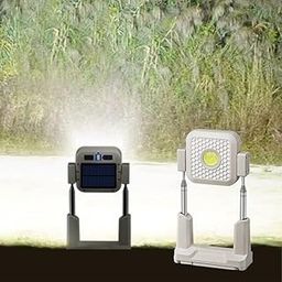 LEVGRY Camping 100W LED Solar Work Light with Stretchable Bracket, Solar Worklight with 4 Modes, 10000mAh USB Rechargeable, IP66 Waterproof Portable Outdoor Working Light for Emergency-picture-10