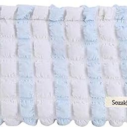 House of Quirk Makeup Bag Cute Makeup Bag Small Cosmetic Pouch Aesthetic Stuff Puffy Preppy Makeup Bag (White/Blue)-image-51
