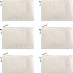 VantageKart Canvas Makeup Pencil Pouch: Stylish Multipurpose Case for Pens, Pencils,& Cosmetics –Zippered Cotton Canvas Beige Colour Pack of 6-image-81