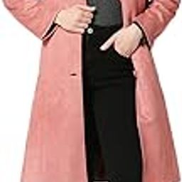 Female Suede Calf Length Detachable Hoodie Overcoat-image-78