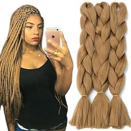VIEWS Original Jumbo Braids Hair Extension Braiding Hair 24inch Twist Box Braiding Hair (Pack of 2, Golden)-image-95