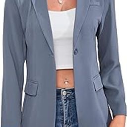 Blazer for Women Long Sleeve Open Front Casual Single Breasted Office Blazer with Pockets-image-54