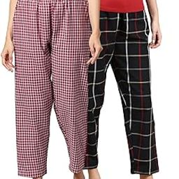 Women Pack of 2 Pure Cotton Printed Relaxed fit Lounge pant-picture-29