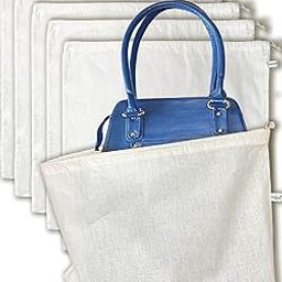 Clarkia 5 Pack Cotton Dust Bags for Handbag Purses Shoes Boots Drawstring Bag Travel Storage Pouch (18×18 in, Beige))-image-26