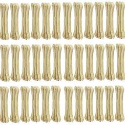 PSK PET MART 3 Inch Pressed Bones for Adult Dogs Calcium Bone Rawhide Pack of 36, Chicken Flavour-image-82
