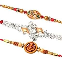 Three Rakhi For Brother And Sister For Brother And Sister, Set Of 3 Rakhi Combo Set-image-35