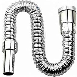 ZAP Chrome Waste Pipe 1 1/4 Inch Flexible PVC Hose for Wash Basin, Kitchen Sink & Bathroom | Heavy Duty CP Drain Hose Outlet Tube Connector | Leak-Proof, Rust-Free Water Outlet Pipe-11