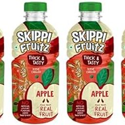 Skippi Fruitz Juice, � Thick, Tasty, No Artificial Colors, Flavors, or Sweeteners, Real Fruit Concentrate, Authentic Pink Flavor (Pack of 4, Apple)-image-21
