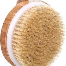 KWEL Wooden Bath Brush for Dry brushing | Wet and Dry Bath Brush for Cellulite and Lymphatic, Suitable for all Skin Types (Round) Pack of 1-39