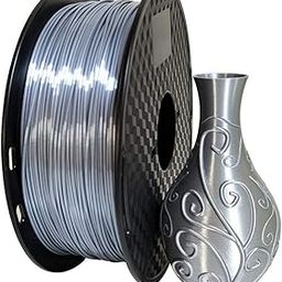 Haiteng Silk Silver PLA Filament 1KG 1.75mm 3D Printer Filament FDM 3D Printing Materials Shiny Metallic Silver Color-23