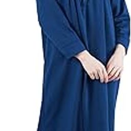 Women's Woolen Winter Wear Full Sleeve Woolen Solid Fleece Nighty, Maxi, Nightwear, (SBG-72) (Free Size, Turquoise Blue)-image-32