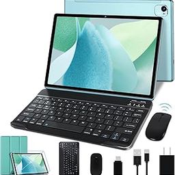 Tablet Android 13 Tablet 10 inch Octa-Core 2.0 GHz, 2 in 1 tablet 14GB RAM 128GB ROM TF 1TB, 5+8MP Camera, 8000mAh Battery, 5G WiFi, Bluetooth 5.0, HD IPS Screen Tablet with Keyboard and Mouse, Green-5