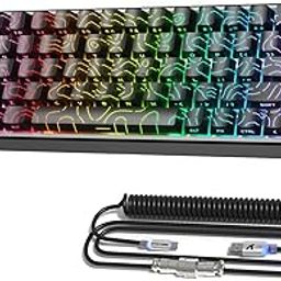 ATTACK SHARK X68MAX HE 60% Wired Magnetic Switch Keyboard,Full Aluminum CNC,0.005mm RT Accuracy,8KHz Rapid Trigger Mechanical Gaming Keyboard,Adjustable Actuation,RGB Coiled Cable for FPS Games,Black-image-40