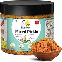 FarmDidi | Mixed Pickle 325G |Carrot, Lemon & Chilli | No Preservatives | Low-Oil | Tangy & Salty |Organically Processed | Traditional Recipe-image-15