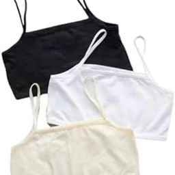 Girls Beginners Sports Bra/Crop top/Inner Slip - Black, White, Skin (Pack of 3)-50