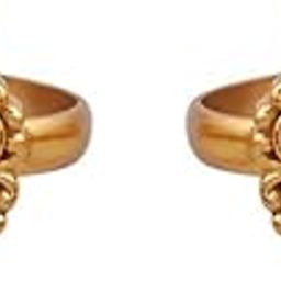 Ruby Gold Plated Ethnic 92.5 Pure Silver Temple Toe Ring-image-5