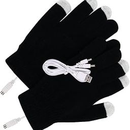 Enakshi (Label) Creations Electric USB Heated Gloves Full Finger Knitting for Women Men Outdoor Black-image-87