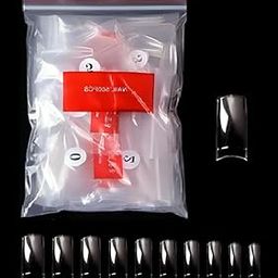 Acrylic Nail Tips Clear 500Pcs French Artificial False Tip for Manicure Nails Art Salons & Home DIY-image-19