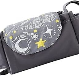 CALANDIS™ Organiser for Stroller, Pram with Bottle Cup Holder for Stroller Dark Grey | Organizers & Nets | Stroller Accessories | Strollers & Accessories-23