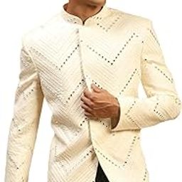 Mirror Work Embellished Viscose Jodhpuri Coat for Men – Stylish Ethnic Wear for Weddings & Special Occasions-picture-3