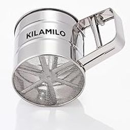 kialmilo Stainless Steel Flour Sifter for Baking – 3 Cup Capacity, Hand Crank, Fine Mesh for Smooth & Lump-Free Flour – Durable & Easy to Use.-image-88
