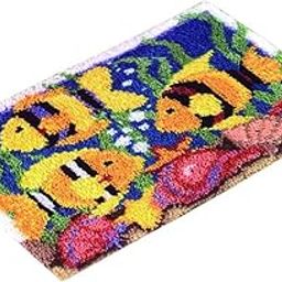 CALANDIS? 1 Set Latch Hook Rug Kit Handmade Crafts 80x50cm Fish | Latch Hooking Kits | Latch Hooking | Rug Making | Needlecrafts & Yarn-22