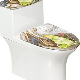 Wiryuouvt Green Butterfly Toilet Tank Covers Toilet Covers for Bathroom Toilet Covers Sets for Bathroom 2Pcs Toilet Lid Cover Toilet Seat Lid Covers Toilet Lid Covers for Bathroom Set-image-18